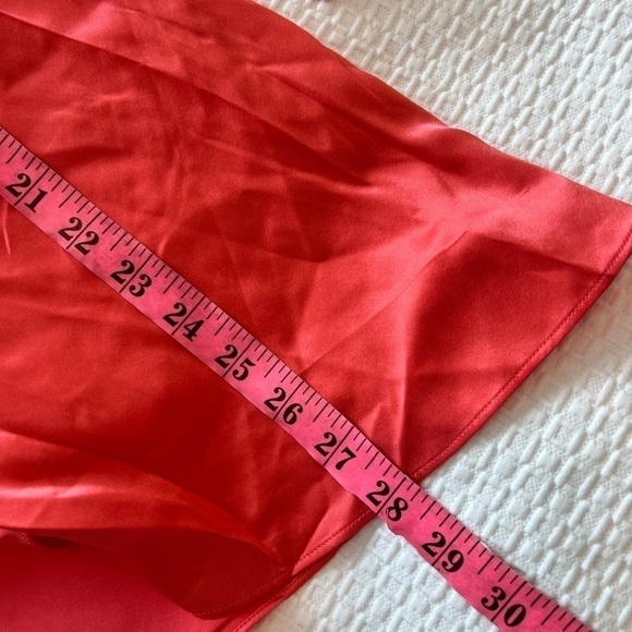 NWT Cing a Sept Stace One-Shoulder Silk Top in Neon Coral - Picture 12 of 16